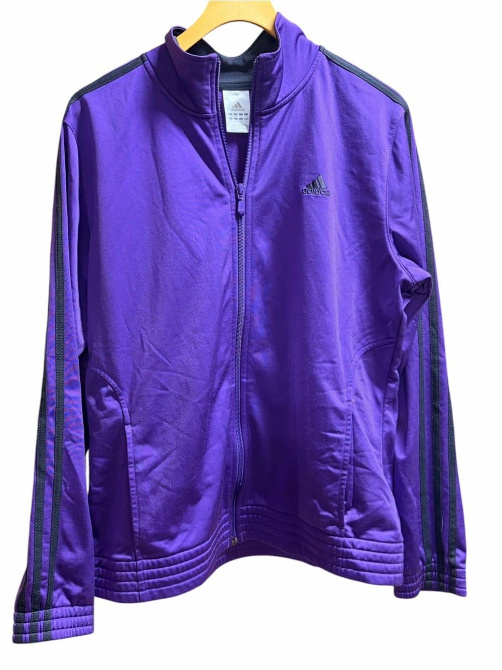 adidas Purple Zip-Front Track Jacket with Black Trim